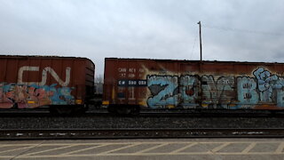 CN 3140 & CN 3275 Engines Manifest Train Eastbound In Ontario