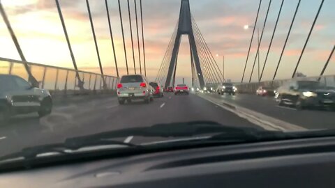 Driving over ANZAC Bridge