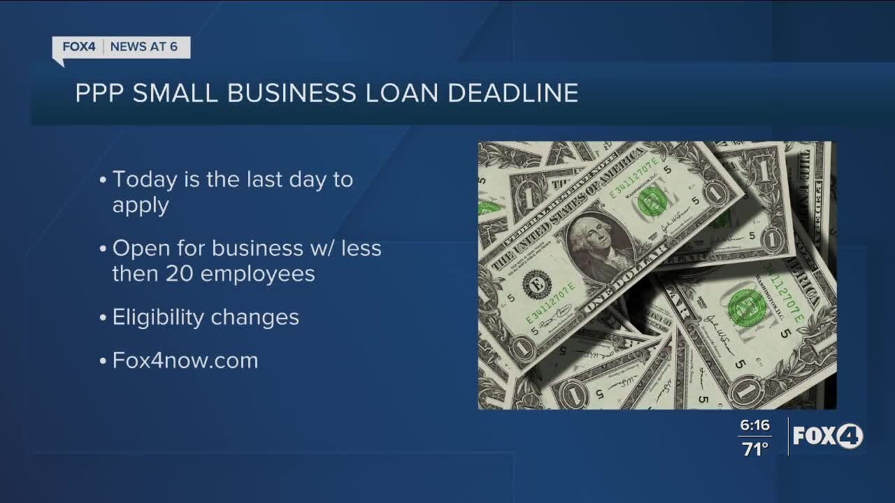 Deadline for PPP loans is today