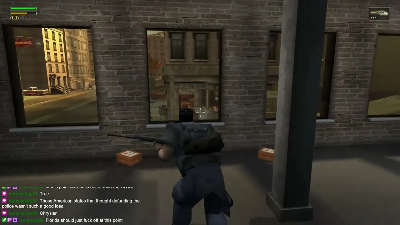 Freedom Fighters - Sniper slowly falls out the window