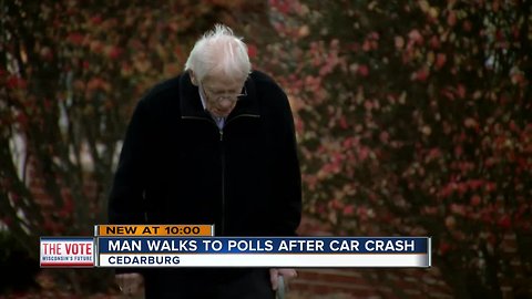 83-year-old Cedarburg man walks to polls to vote