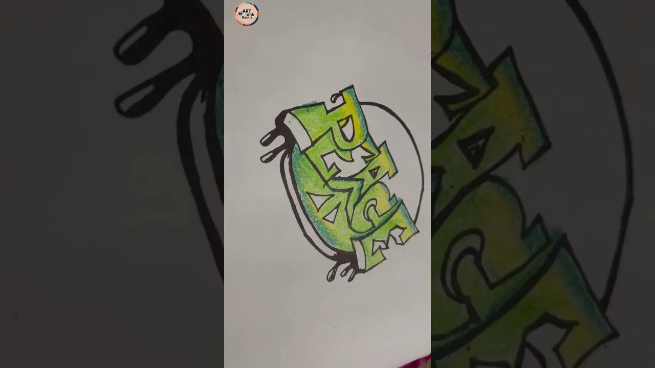 🥰PEACE” Graffiti drawing video please support my channel guys 🔥✍️