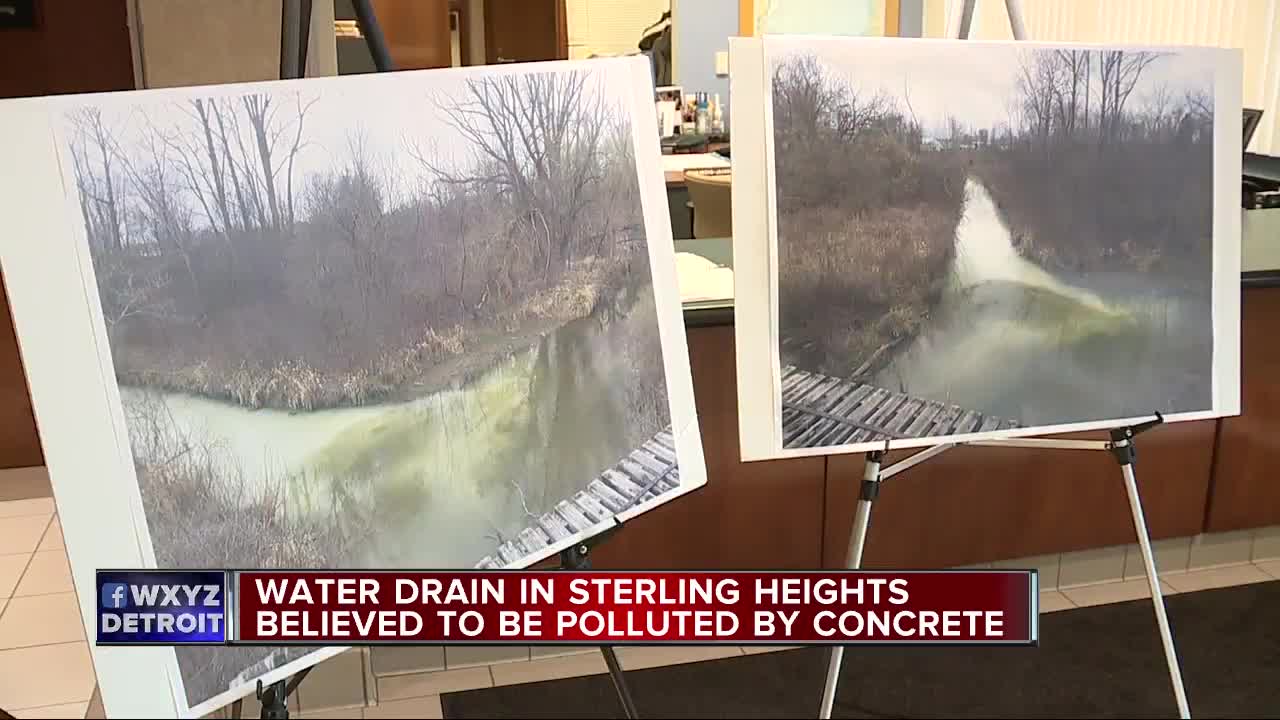 Water drain in Sterling Heights believed to be polluted by concrete