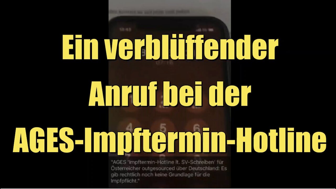 Ein verblüffender Anruf bei der AGES-Impftermin-Hotline (10.12.2021)