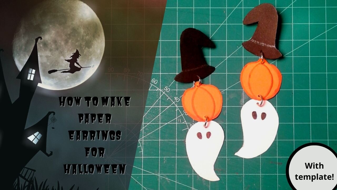 Handmade Paper Earrings for Halloween