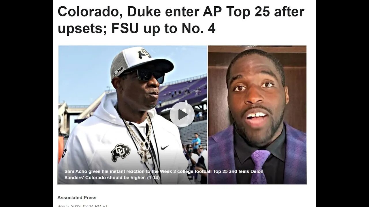 LET'S TALK ABOUT IT!!!! FSU is #4, COACH PRIME and Colorado Buffs up to #22 in the polls!!!!