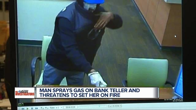 Disturbing video shows Warren bank robber dousing clerk in gasoline