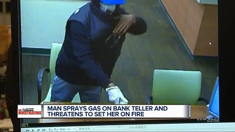Disturbing video shows Warren bank robber dousing clerk in gasoline