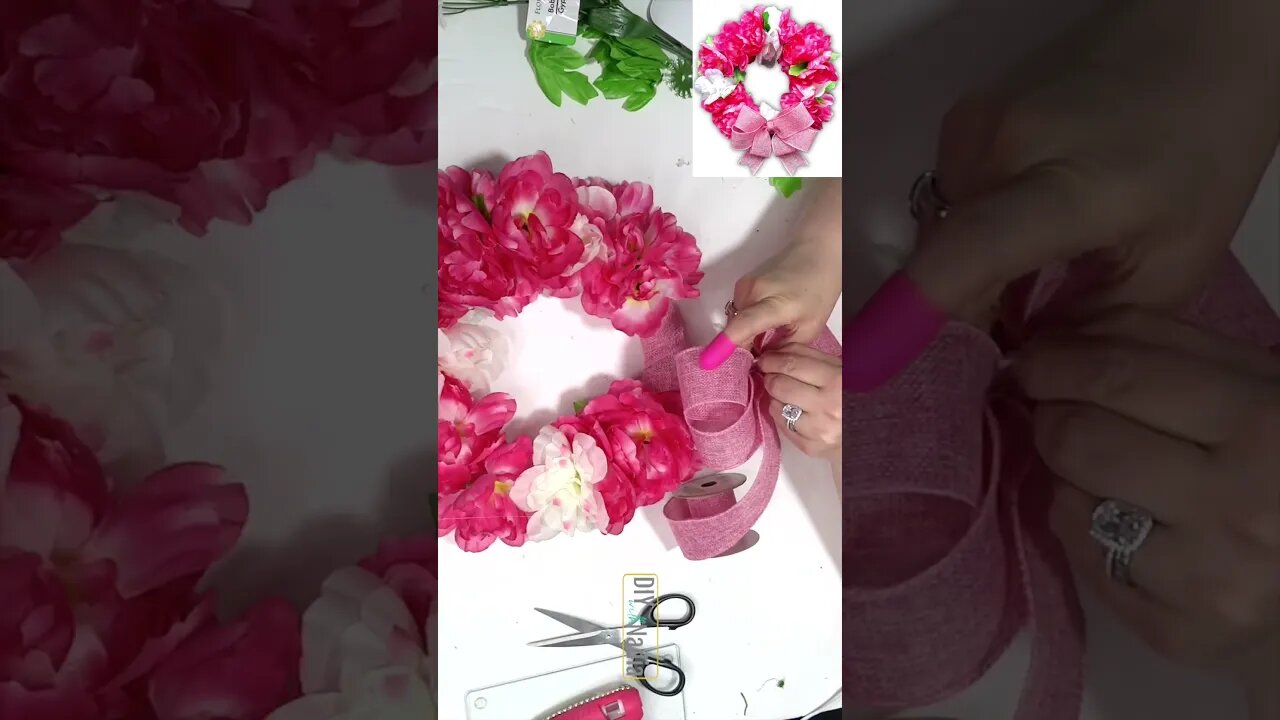 Dollar Tree Flower Peony Wreath | Floral DIY Tutorial #wreathmaking #wreath #dollartreediy