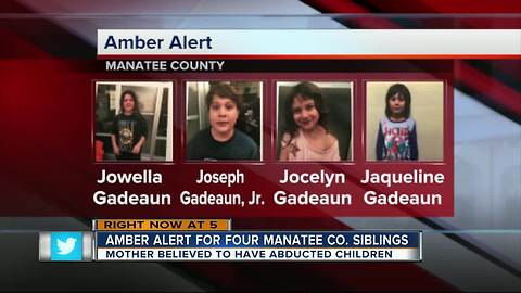 Amber Alert issued for four Manatee County siblings, Dad fears for his children