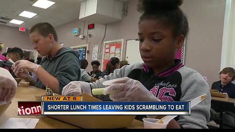 Pasco County school lunch times cut in half, parents worry students don't have enough time to eat