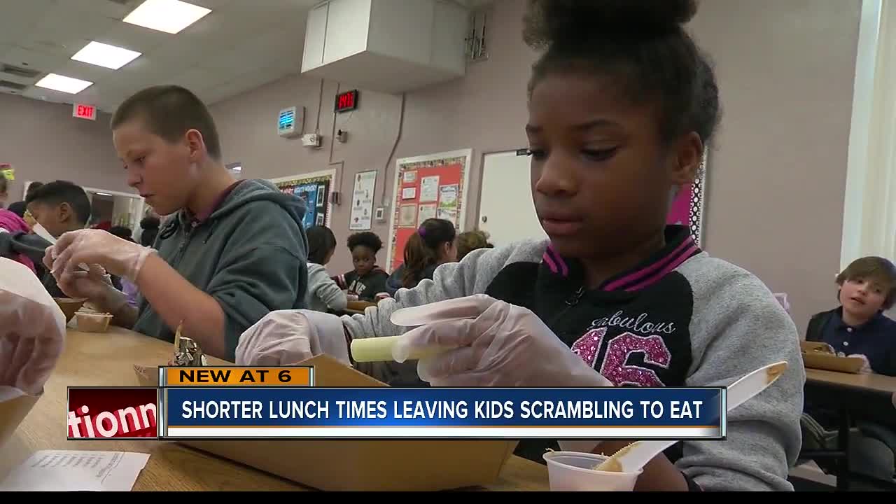 Pasco County school lunch times cut in half, parents worry students don't have enough time to eat