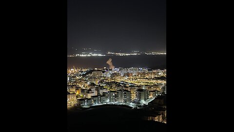 Footage purportedly from the scene of an apparent drone impact in Eilat