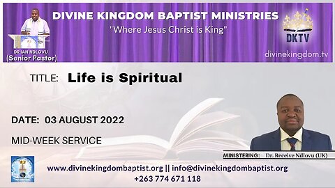 Life is Spiritual (sermon) by Evang. Dr. Receive Ndlovu