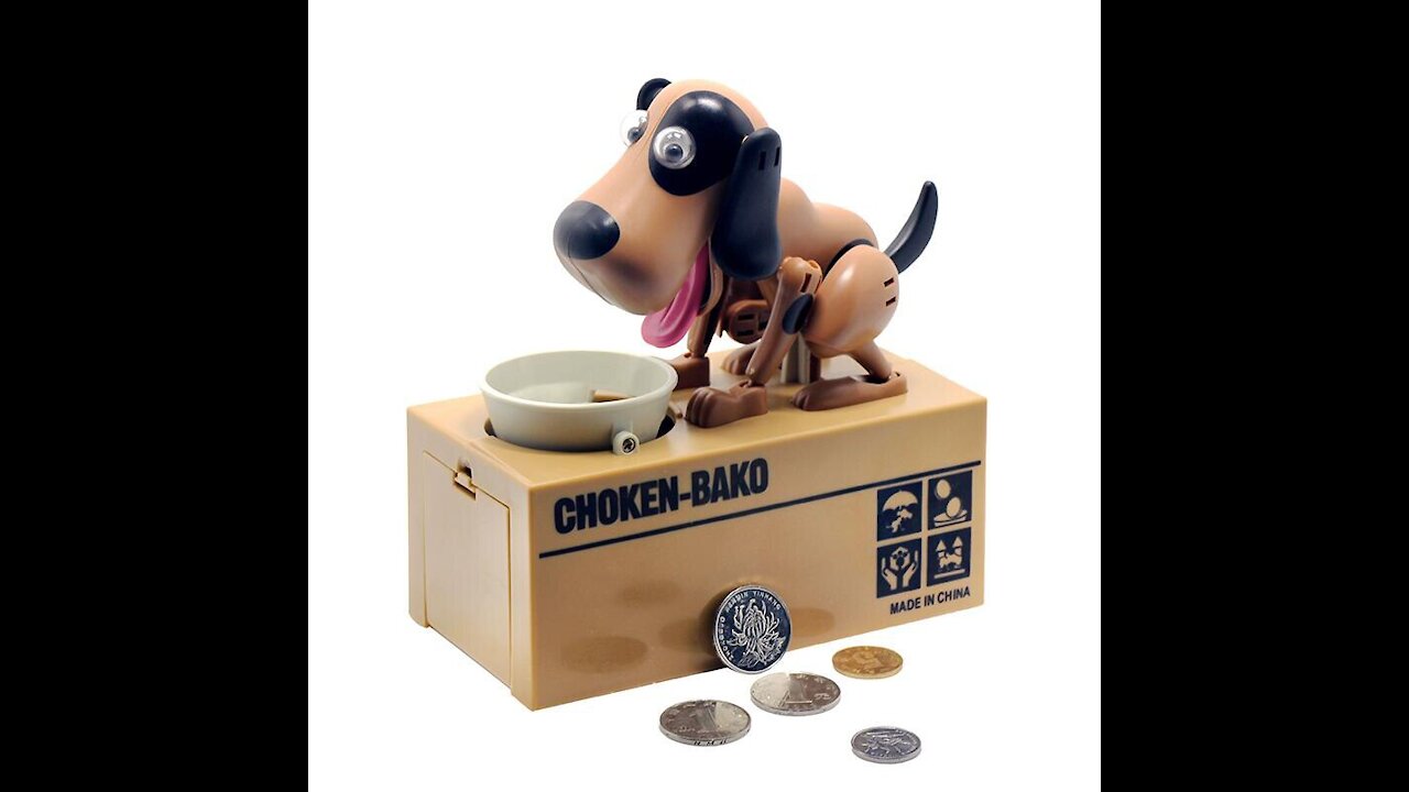 Money Box Robotic Hungry Eating Dog