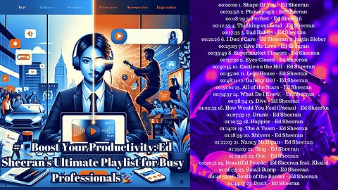 #🎵Boost Your Productivity: Ed Sheeran's Ultimate Playlist for Busy Professionals 🚀