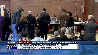 Chaos at Detroit charter commission meeting as threats and obscenities fly