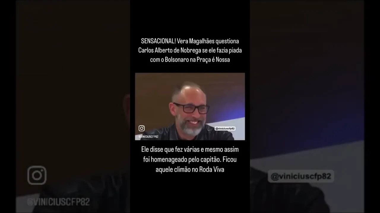 Vera Magalhães questiona Carlos Alberto de Nobrega se ele fazia piada com o Bolsonaro na Praça