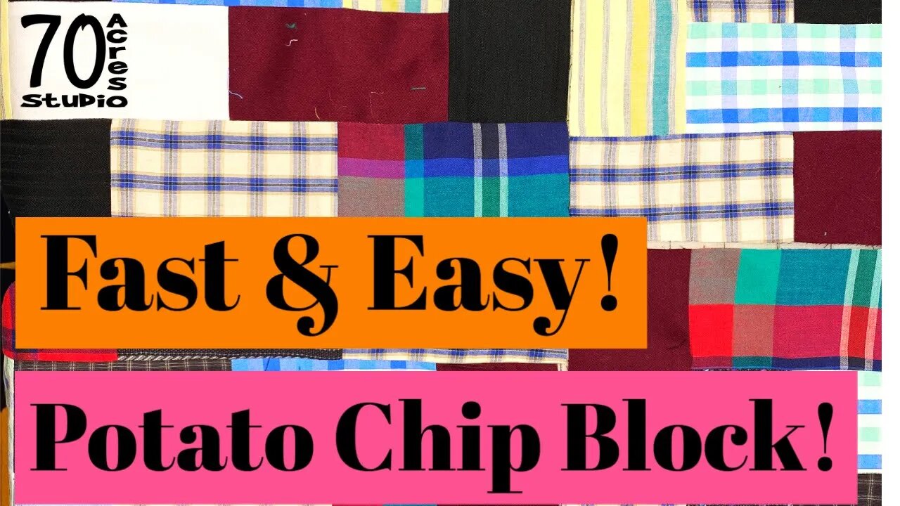 Potato Chip Block, Scrap Quilt, Thrift Store Fabric. Recycled Fabric. Thrifting for Quilting.