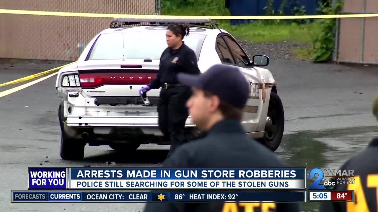 Arrests made in gun store robberies; police searching for additional stolen guns
