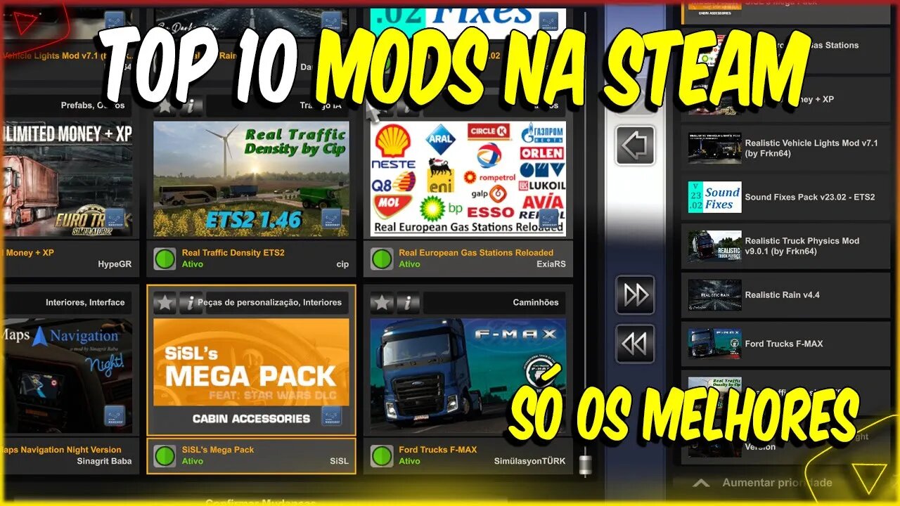 TOP 10 MODS NA STEAM MAIS BAIXADOS PARA EURO TRUCK SIMULATOR 2 1.46