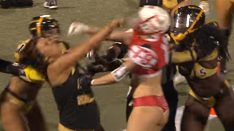 Lingerie Football League Player Gets KNOCKED OUT with One Punch