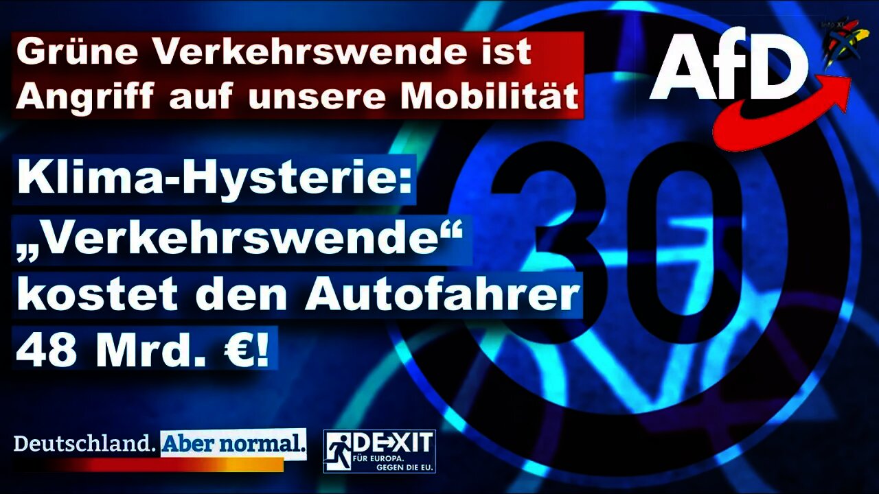 Klimapolitik: „Verkehrswende“ kostet den Autofahrer 48 Mrd. €! AfD