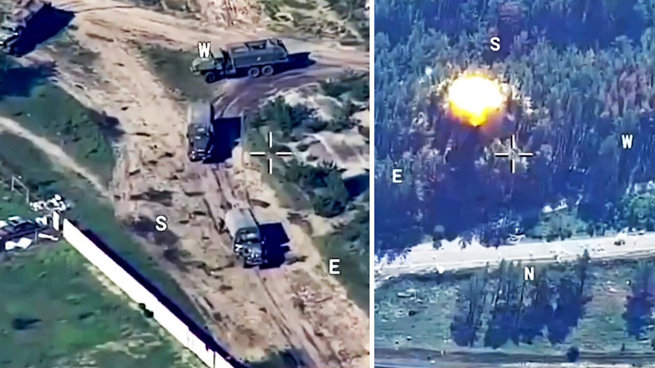 Ukrainian forces wipe out Russian military convoy using American HIMARS and Estonian drones