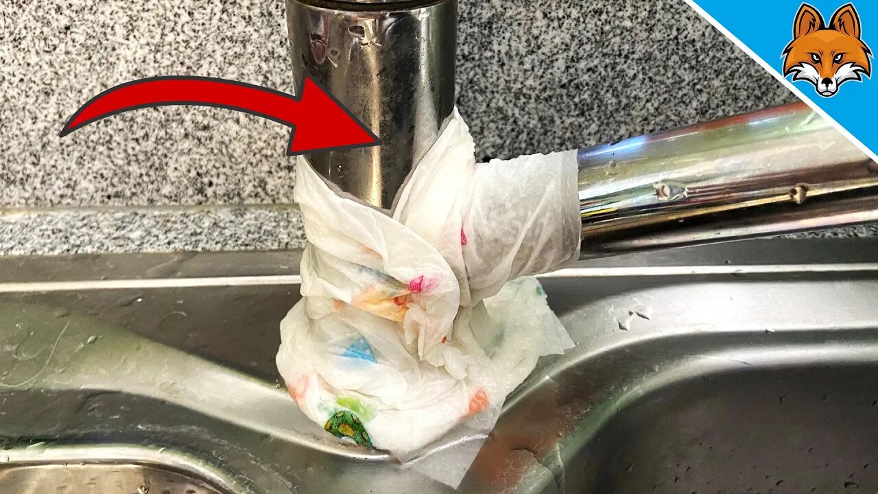 Wrap paper towels around the Faucet and WATCH WHAT HAPPENS 💥