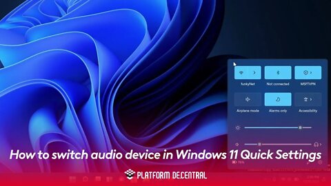 How to switch audio device in Windows 11 Quick Settings