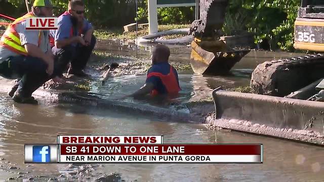 U.S. 41 backed up in Punta Gorda due to water line break