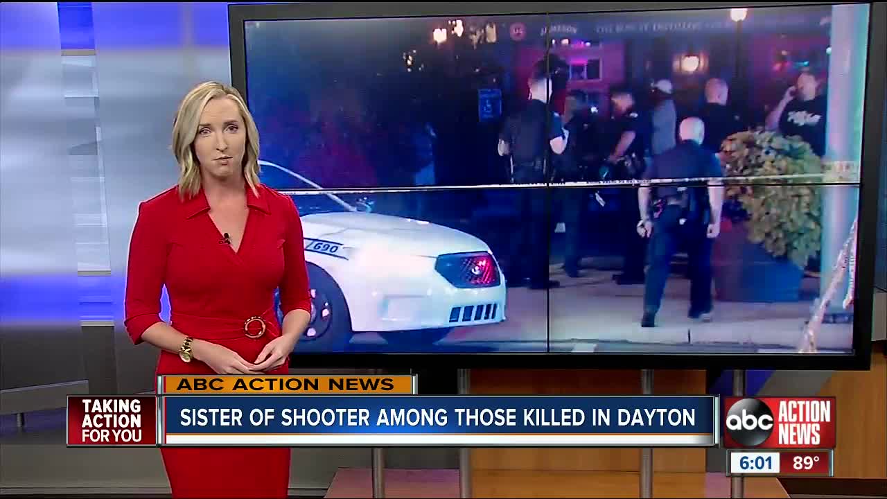 Shooter's sister among 9 dead in Dayton, Ohio; 27 others injured