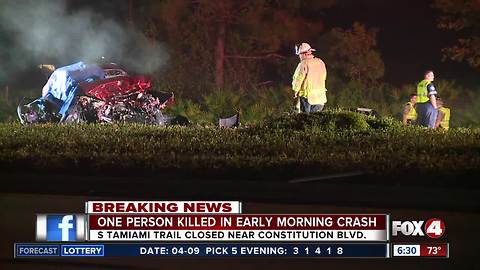 One person killed in early morning crash on Tamiami Trail in San Carlos Park