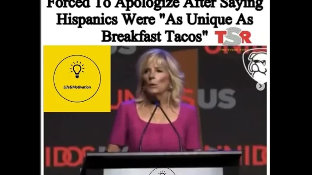 Jill Biden Forced To Apologise For Saying Hispanics Were ¨As Unique As Breakfast Tacos¨ 😱