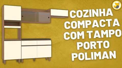 Armário de Cozinha Compacta com Tampo Porto Poliman