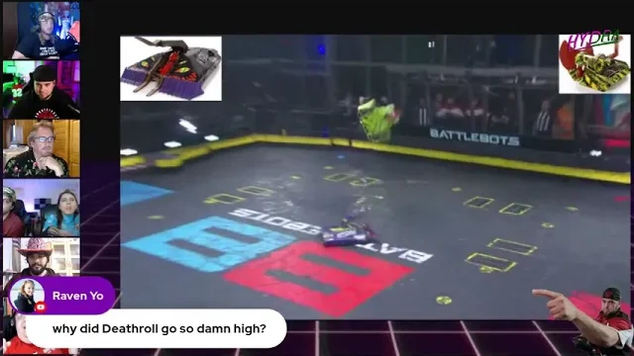 Why does Hydra flip Deathroll so high? GYRO! BattleBots Clip From Livestream 10.0 Hydra / Fusion