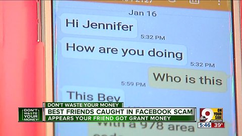 Best friends caught in Facebook scam