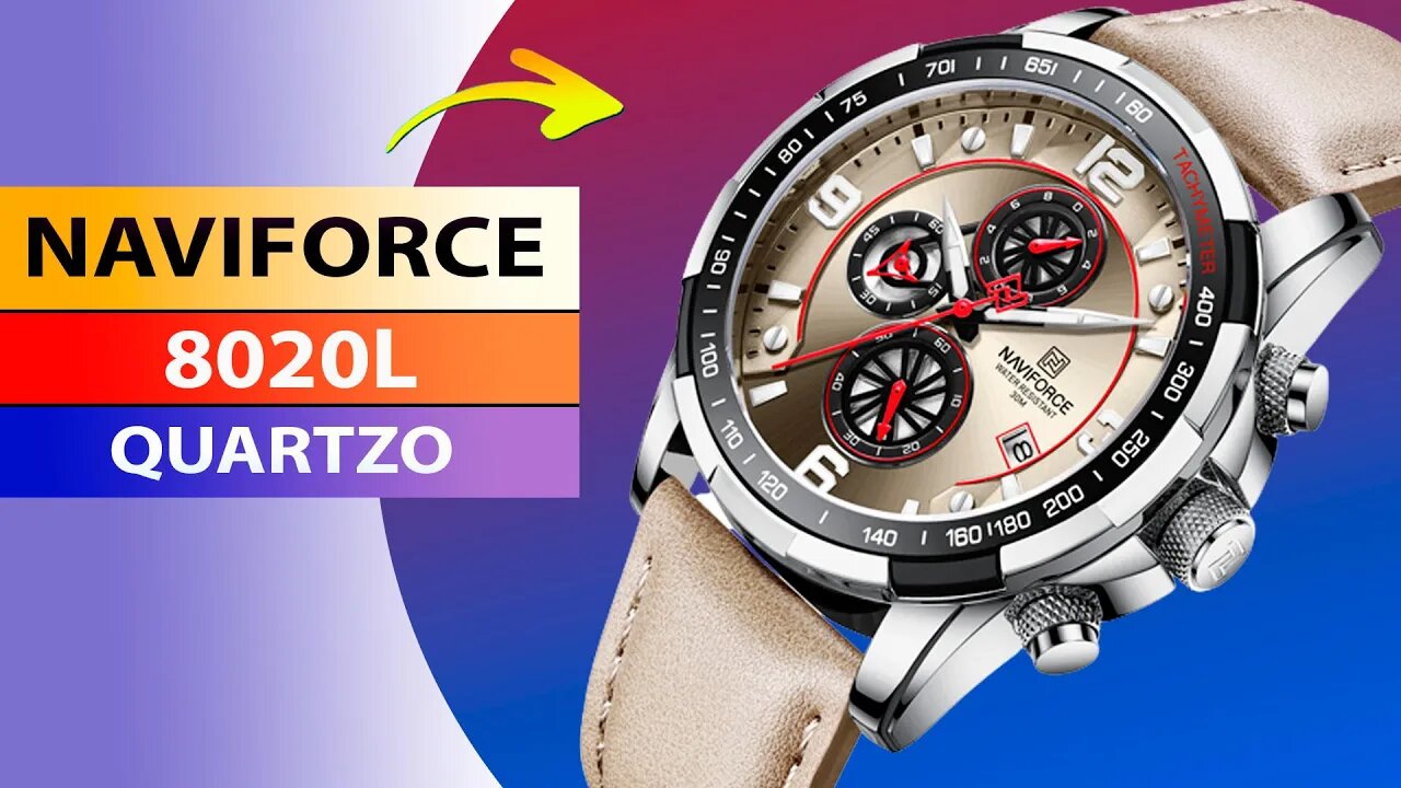 ✅ Relógio Naviforce 8020 Quartzo Masculino Casual