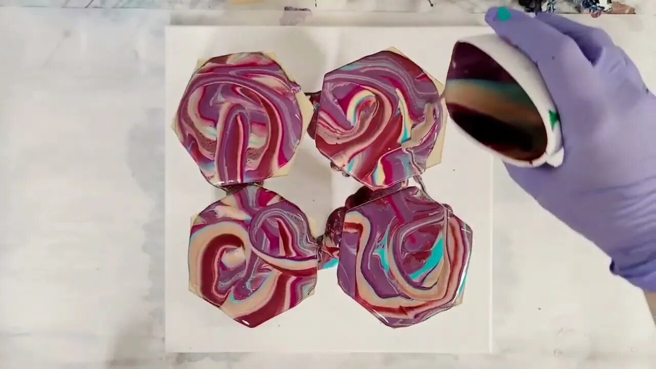 Acrylic Pour Coasters Sealed with Resin - FULL Video