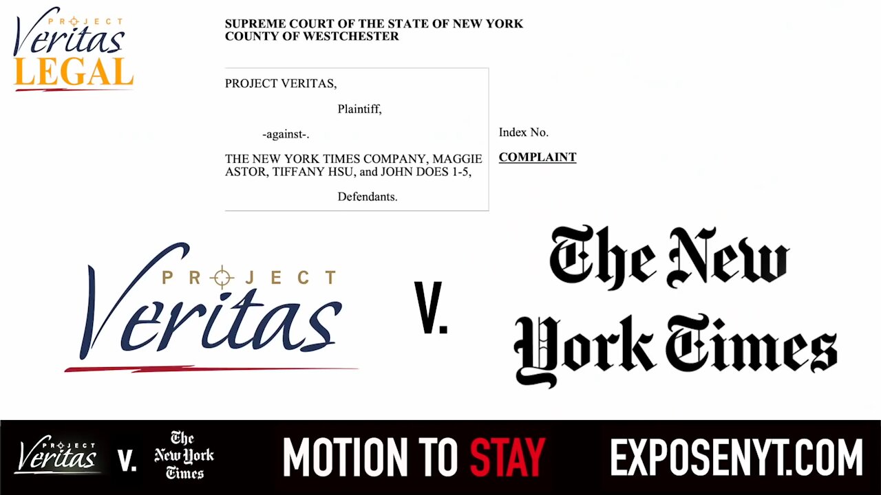 New York Times FILES MOTION FOR STAY of Discovery In Veritas’ Defamation Case - 1801