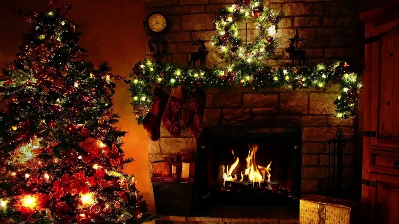 Fireplace Visuals: Christmas Music 2023 Playing In Another Room