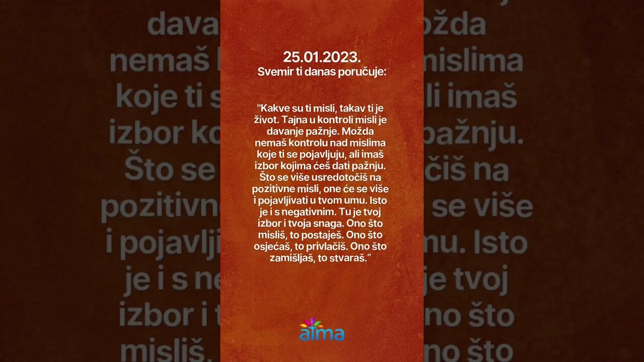 Poruka Svemira 25.01.2023. 💙