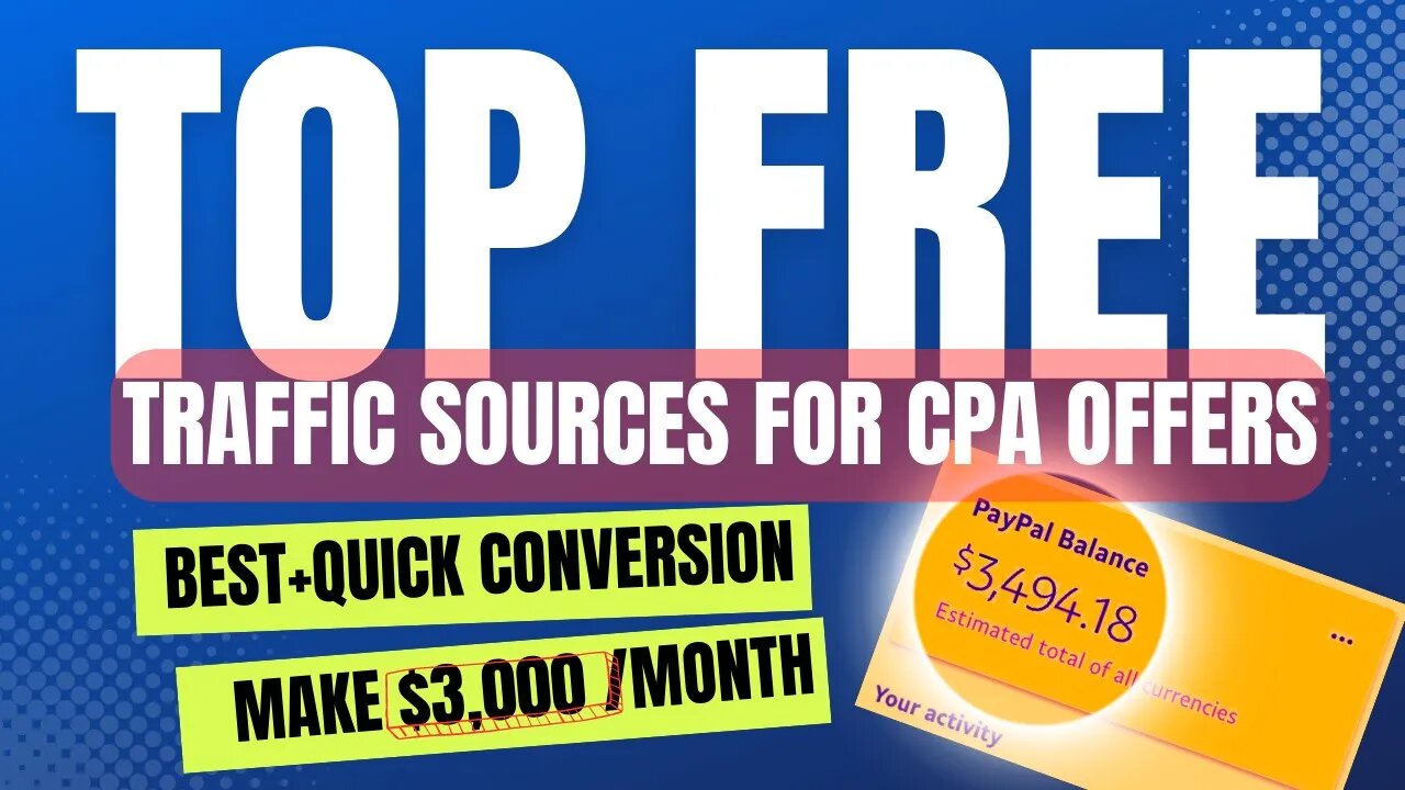 Top FREE Traffic Sources For CPA Marketing, MAKE $3000 A Month Online, Viral Marketing