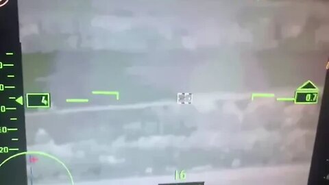 The destruction of 2 Ukrainian APCs by Vikhr-1 guided missile launched from Russian Ka-52 helicopter