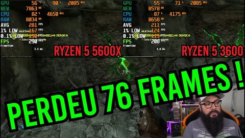 Ryzen 3600 vs 5600X em 15 jogos! GARGALO MONSTRO !