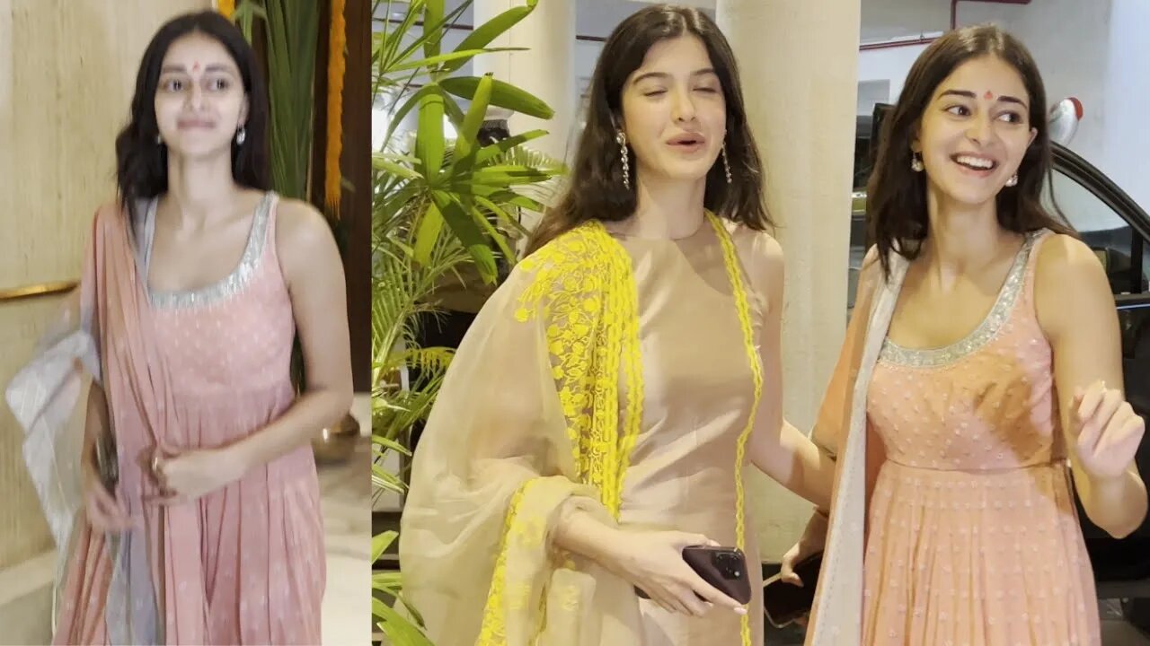 Ananya Panday & Shanaya Kapoor Visit Manish Malhotra House To Seek Blessings Of Bappa 🤩💖📸