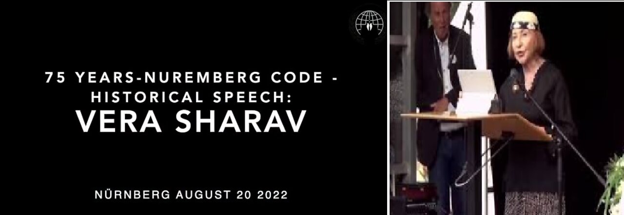 Vera Sharav - Holocaust Survivor: "emergency" 2020 like emergency 1933) 75 Years-Nuremberg: