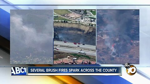 Several brush fires spark in San Diego County
