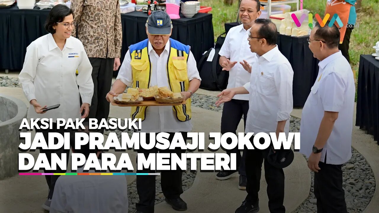 Aksi Menteri PUPR Jadi Pelayan Makanan Presiden dan Para Menteri di IKN