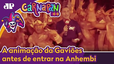 CarnaPan mostra a animação da Gaviões da Fiel antes de entrar no Anhembi